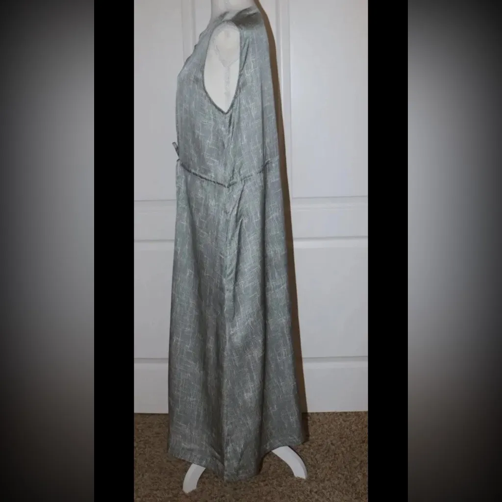 Eileen Fisher Drift Silk & Cotton Sleeveless Drawstring Waist Dress Size Medium - Image 5
