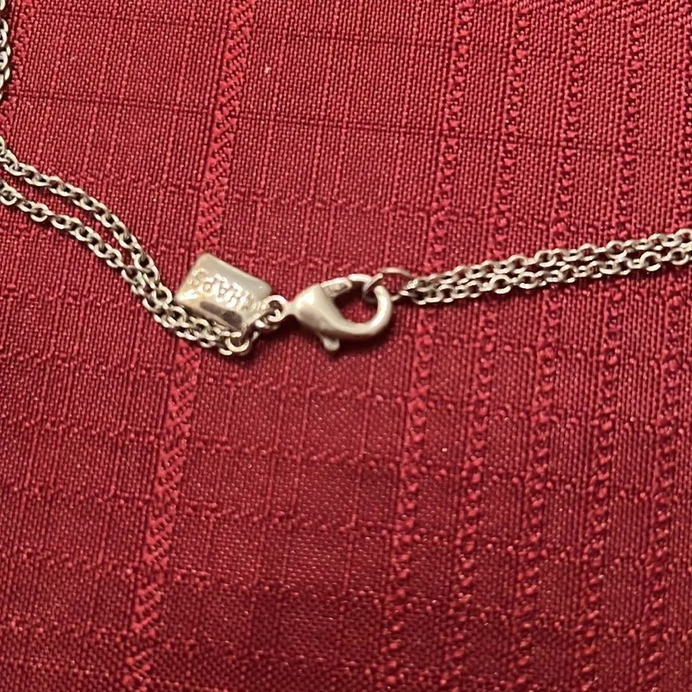 Chaps Double chain silver & black beaded necklace EUC - Image 5