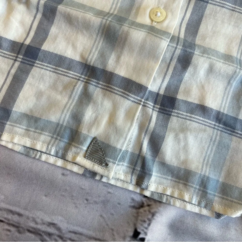 Untuckit Melini Size 0 NWT NEW Plaid Button Down Classic Womens Blue - Image 10