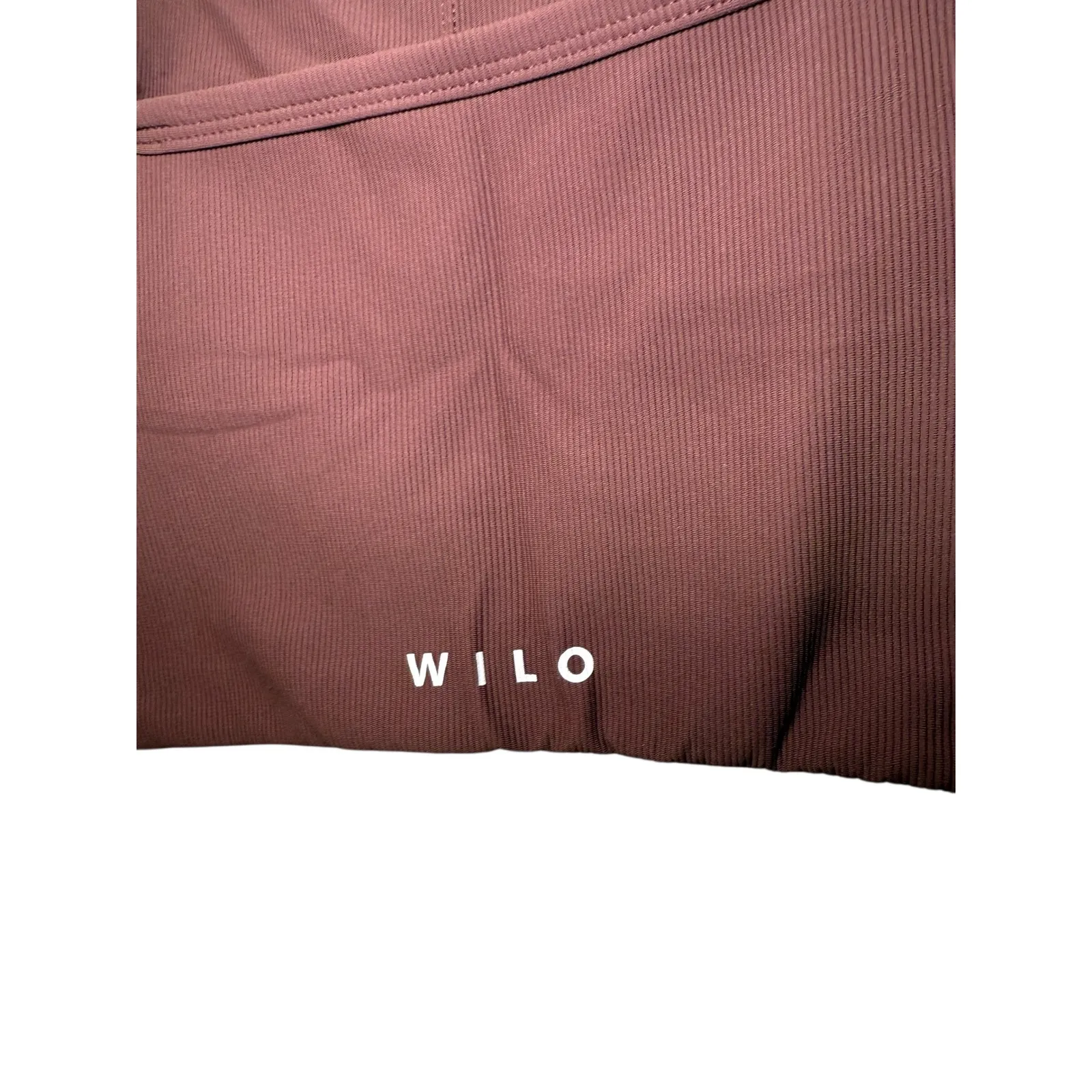 Wilo Ribbed Crop Tank Top Brown Spaghetti Strap Loungewear Active Ribbed Medium - Image 4