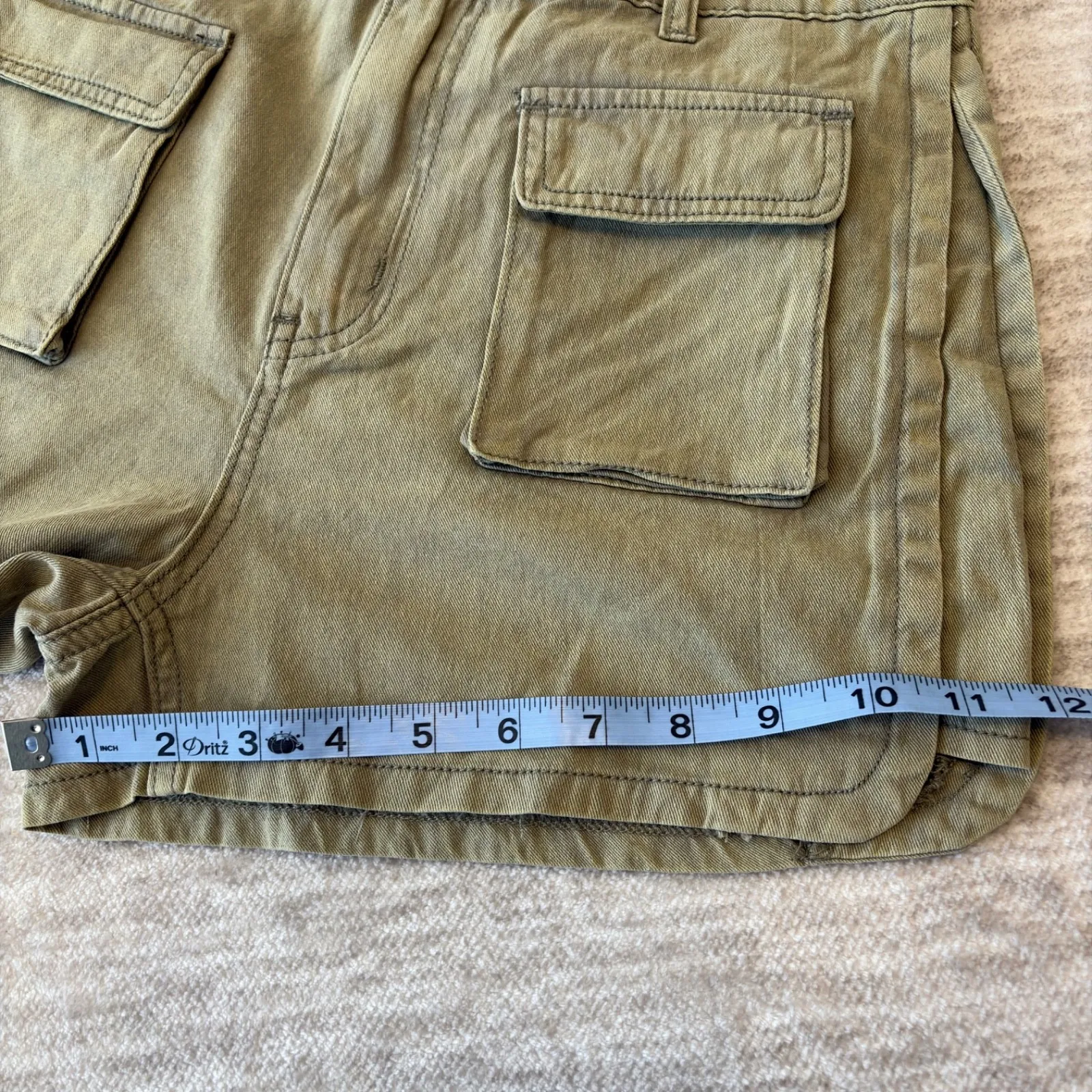 POL Womens Clothing Pocket Shorts Cotton Size‎ Large Olive Green Minimalist - Image 5