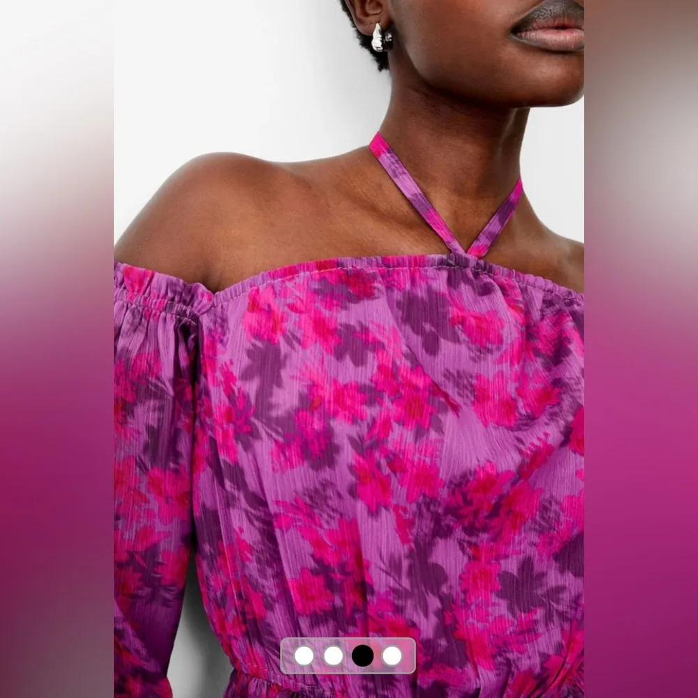 NWT French Connection Pink Arla Hallie Crinkle Blouse Size S - Image 3