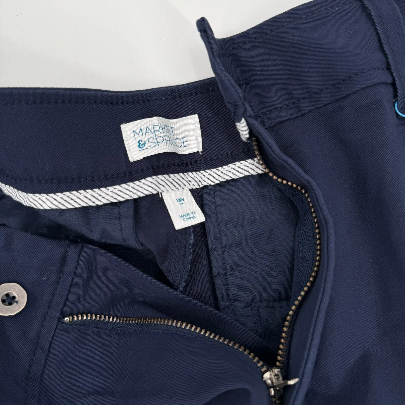 Market & Spruce Shorts Size 18W NWT Navy Blue Cotton Lycra Stretch Curvy Plus - Image 9