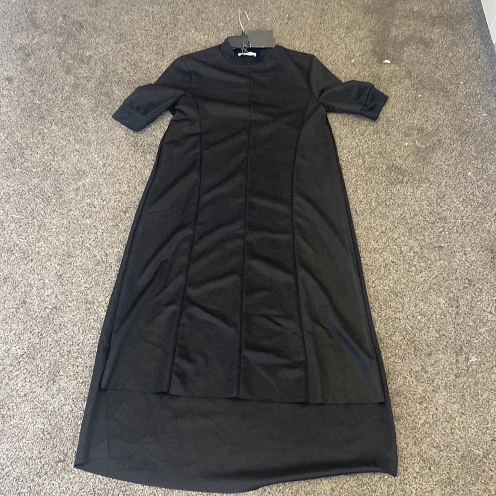 Zara black dress mock neck short sleeve - Image 2