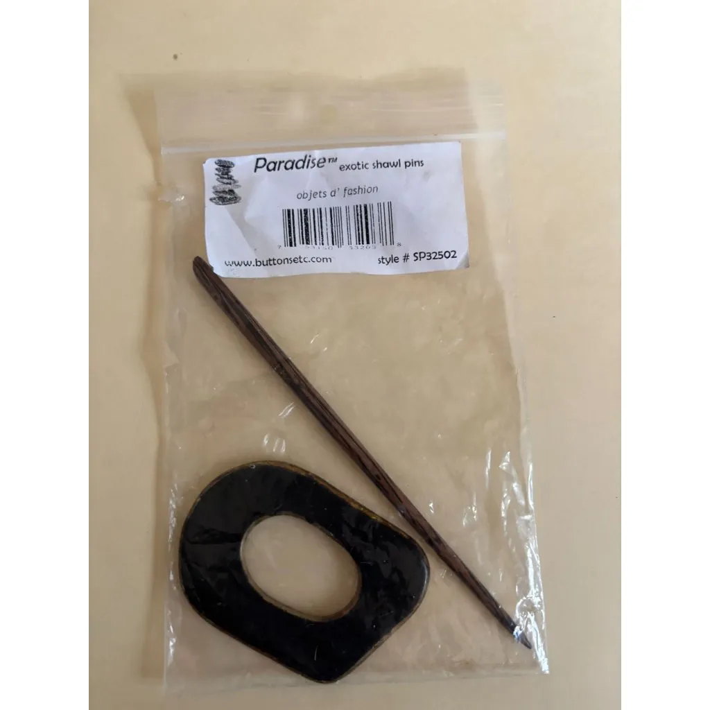 Womens JUL Designs Shawl Pin Shell NEW Blue - Image 3