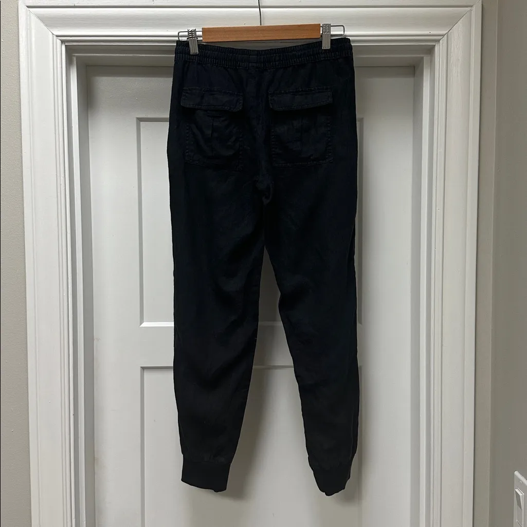 Lord & Taylor black linen Joggers Size XS - Image 3