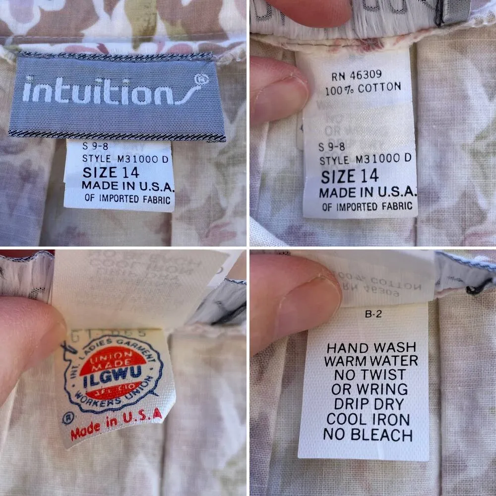 Vintage Floral Midi Pleated Skirt 14 Pastel Cottagecore Pink - Image 4