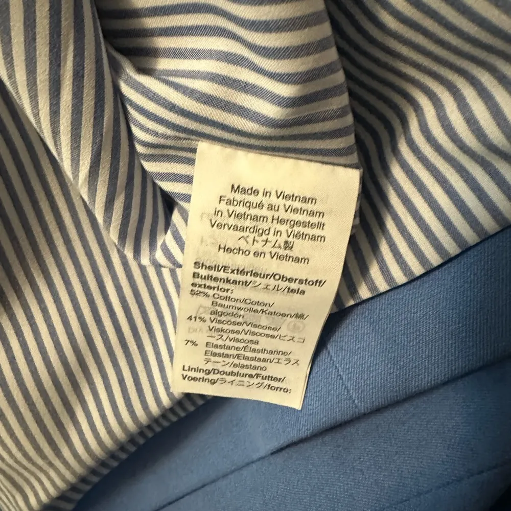 NWT J. Crew 365 Cropped Collarless Jacket In Bi-Stretch Cotton Blue Size 6 - Image 6