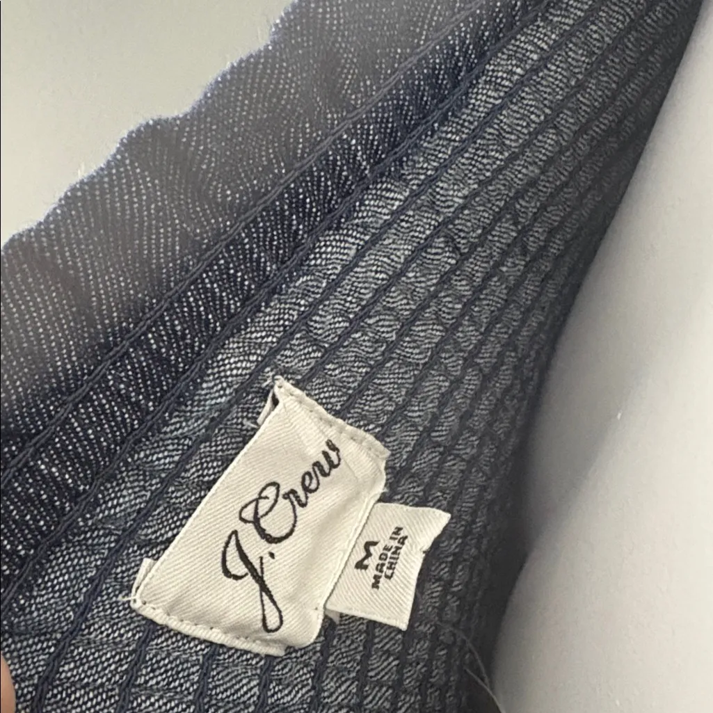 NWT J.Crew Blue Chambray Smocked Puff Sleeve Dress Medium - Image 11