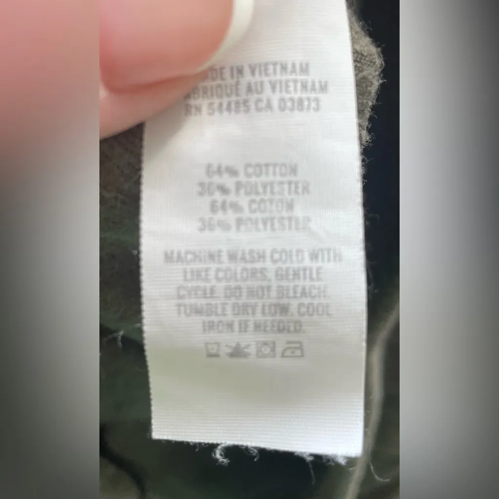 Aerie Groove-On comfy corduroy flare pants, olive green, front piping; size S - Image 5