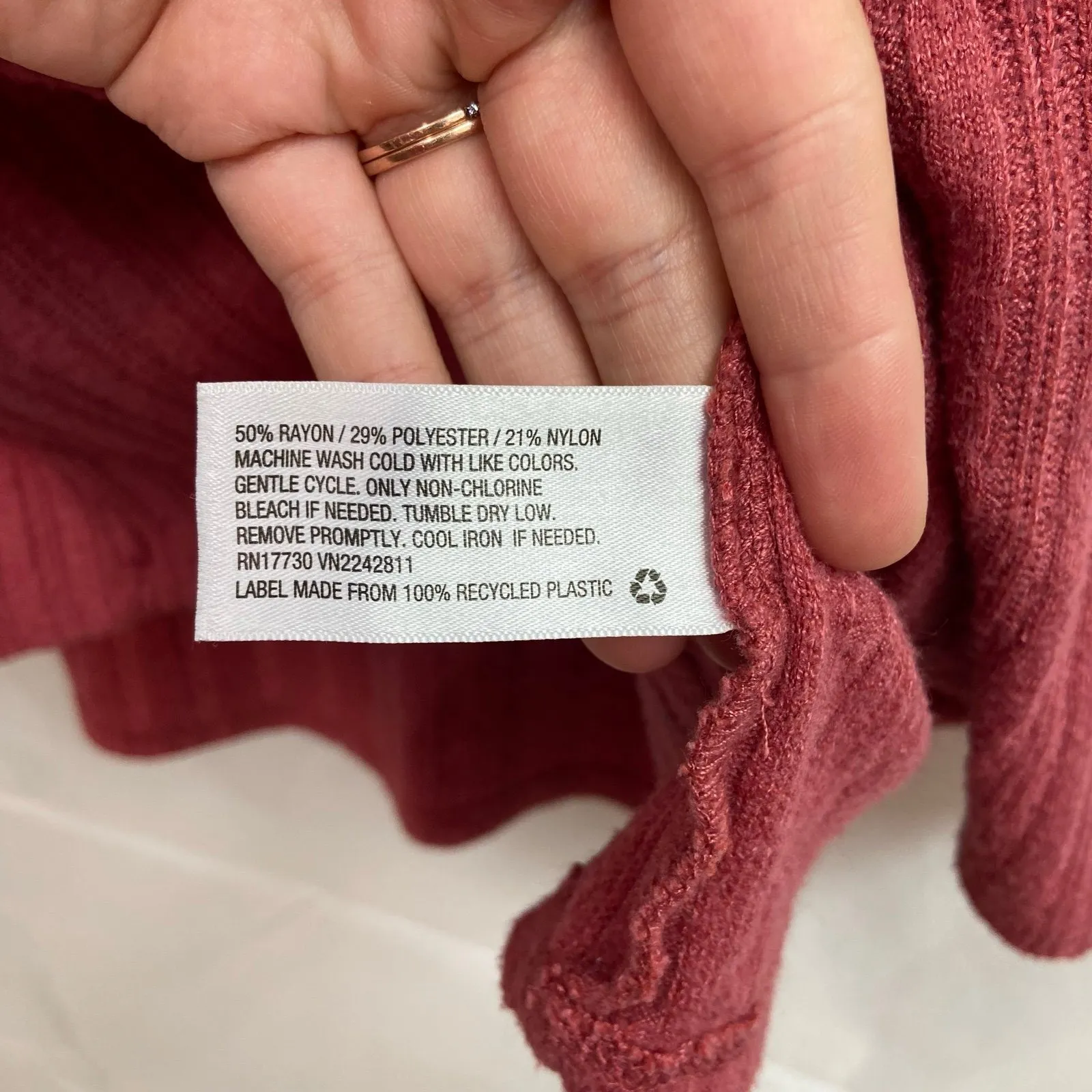 Ava & Viv women's mauve pink raspberry knit tie sleeve‎ casual relaxed shirt 1X - Image 5