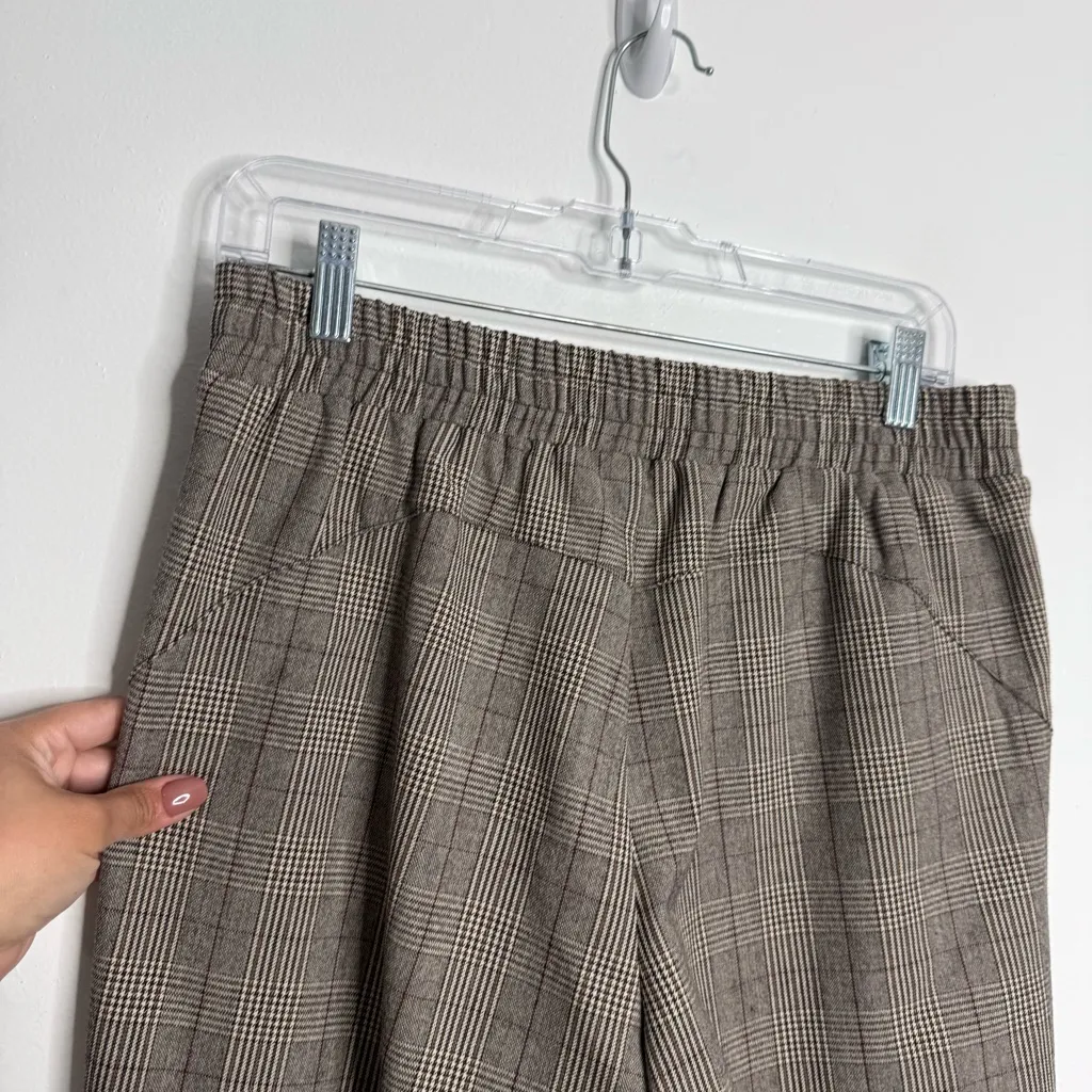 Democracy High Rise Pull On‎ Plaid Pants Brown Size 4 - Image 3