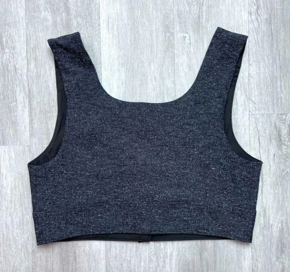 INC Cropped Vest Gray Size 12 - Image 5