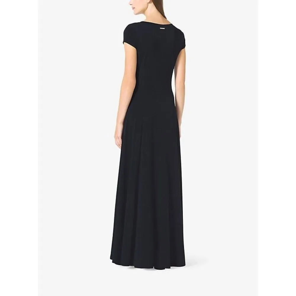 Michael Kors Sophisticated Minimalist Cap-Sleeve Flirty Front Slit Maxi Dress S - Image 2