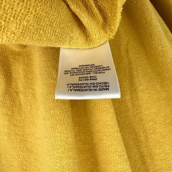 FP Beach Free People size XS/S yellow long sleeve‎ blouse tunic cotton blend - Image 5