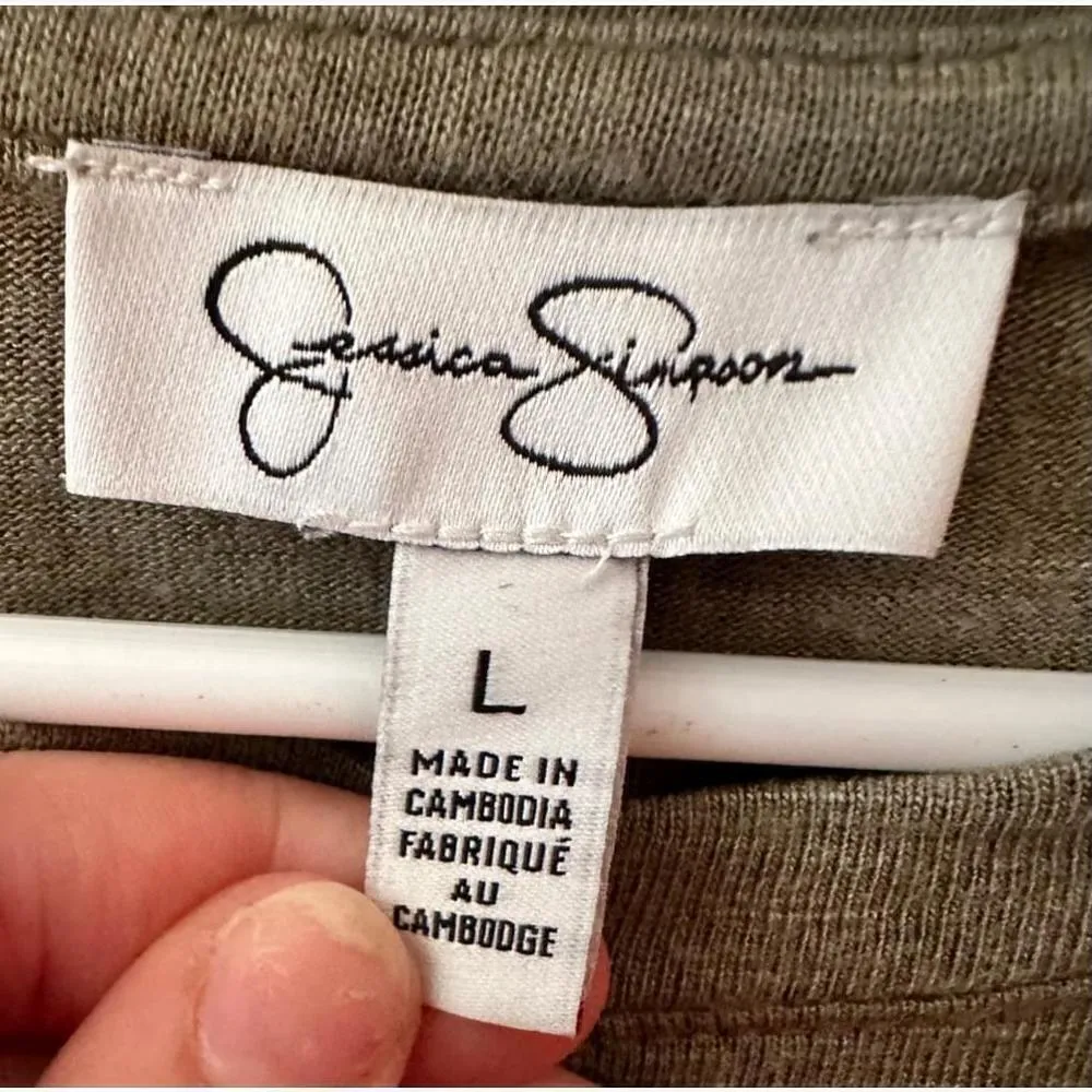 Jessica Simpson Finlee Green Midi T Shirt Dress Large - Image 5