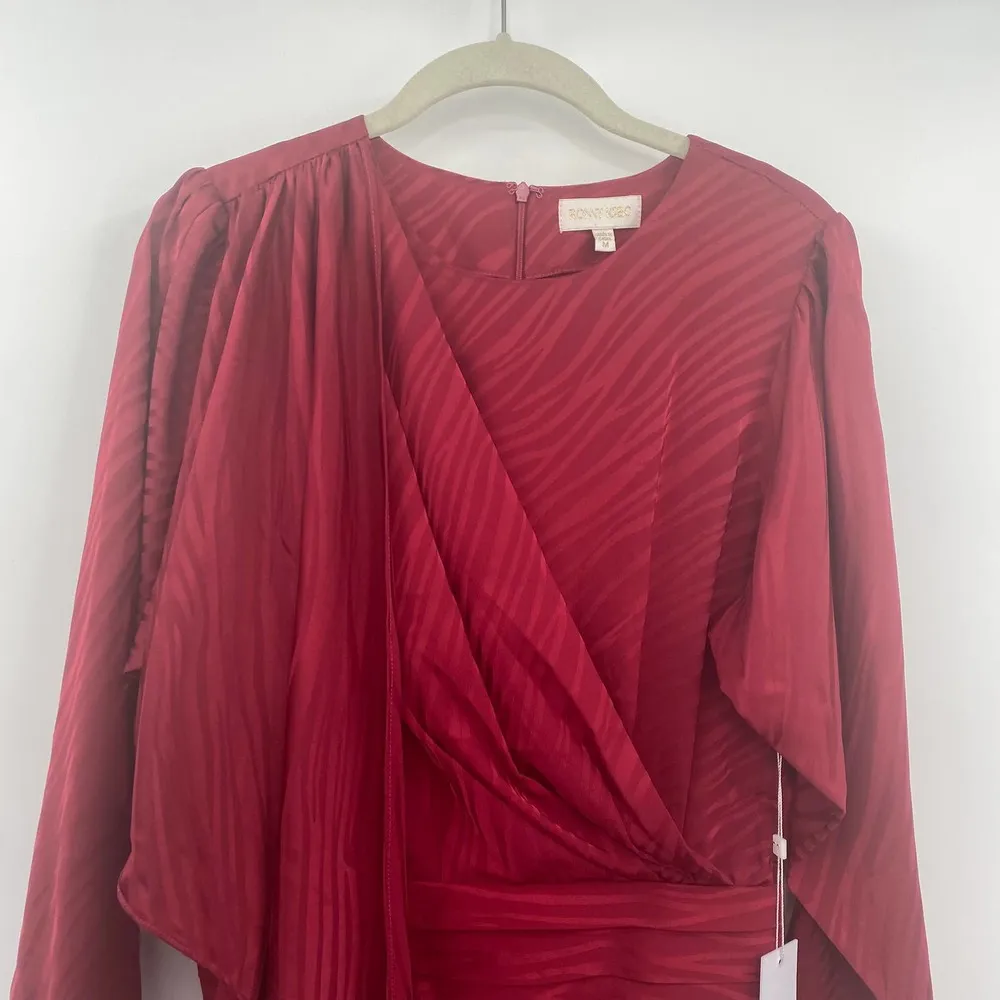 Ronny Kobo Shanaya Dress Red Semi Formal Womens Size Medium NEW - Image 4