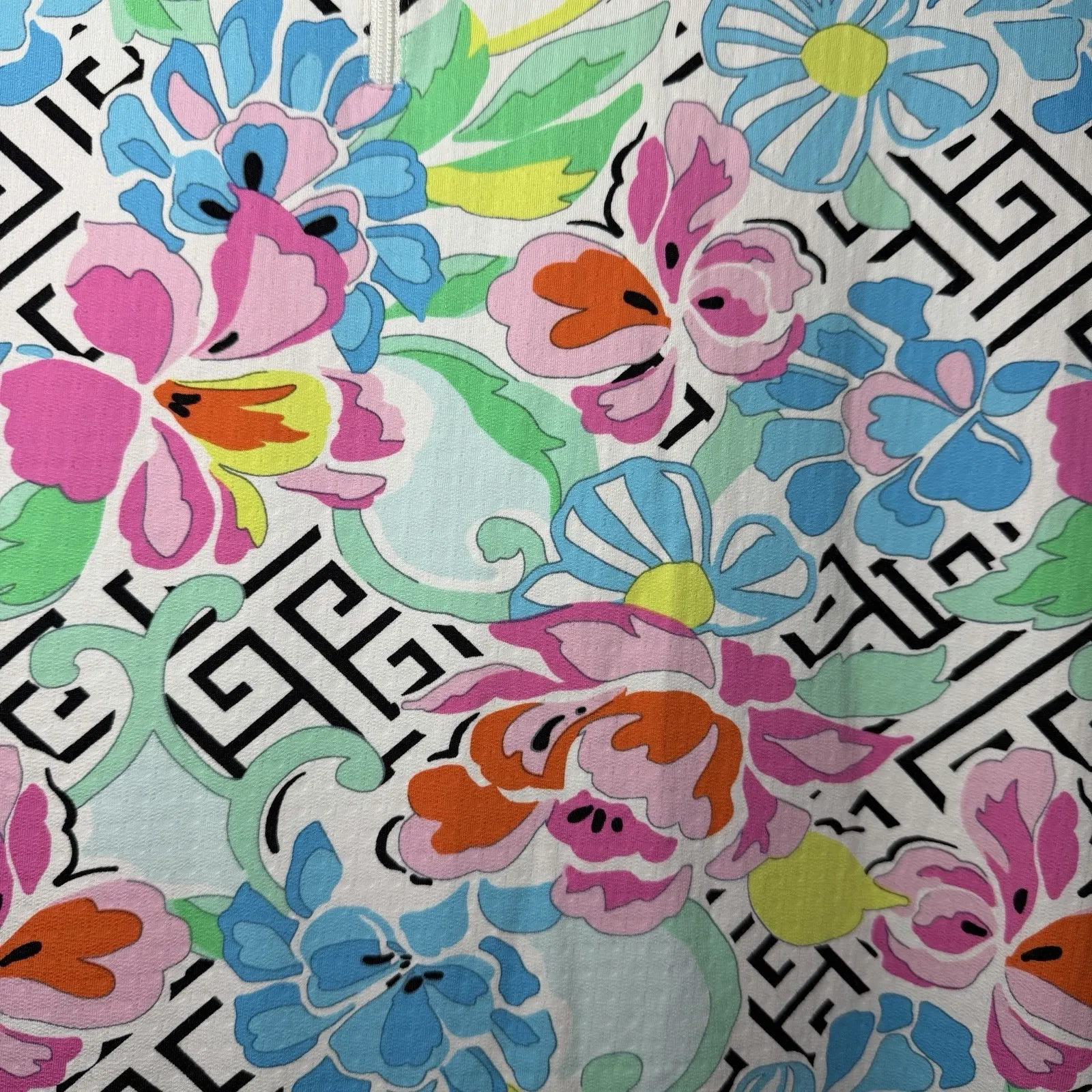 IBKUL Women's Hera Floral Print UPF 50 Size M Mock Neck Zip Top Golf Tennis Pink Size M - Image 6