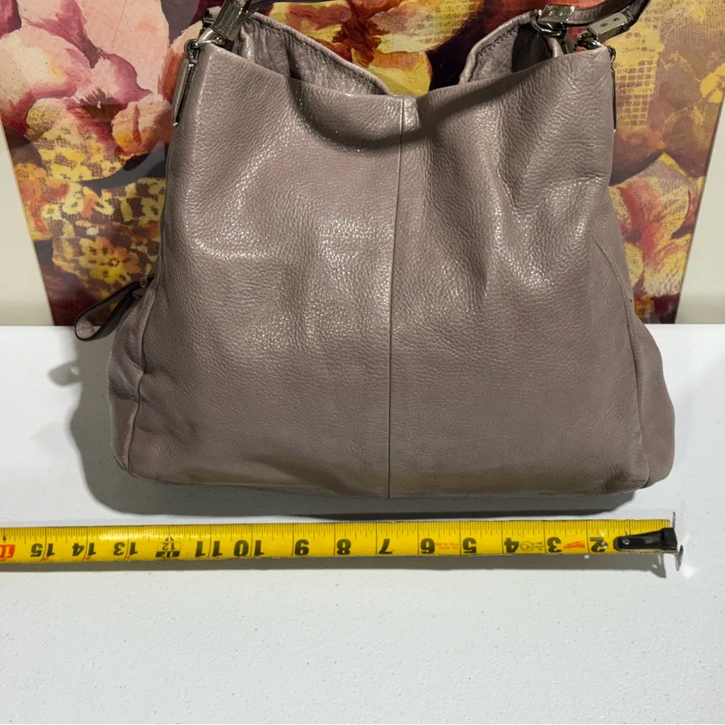 Authentic COACH F1376-26224 Pebbled Leather Hobo Shoulder Bag Dusty Lilac Taupe - Image 9