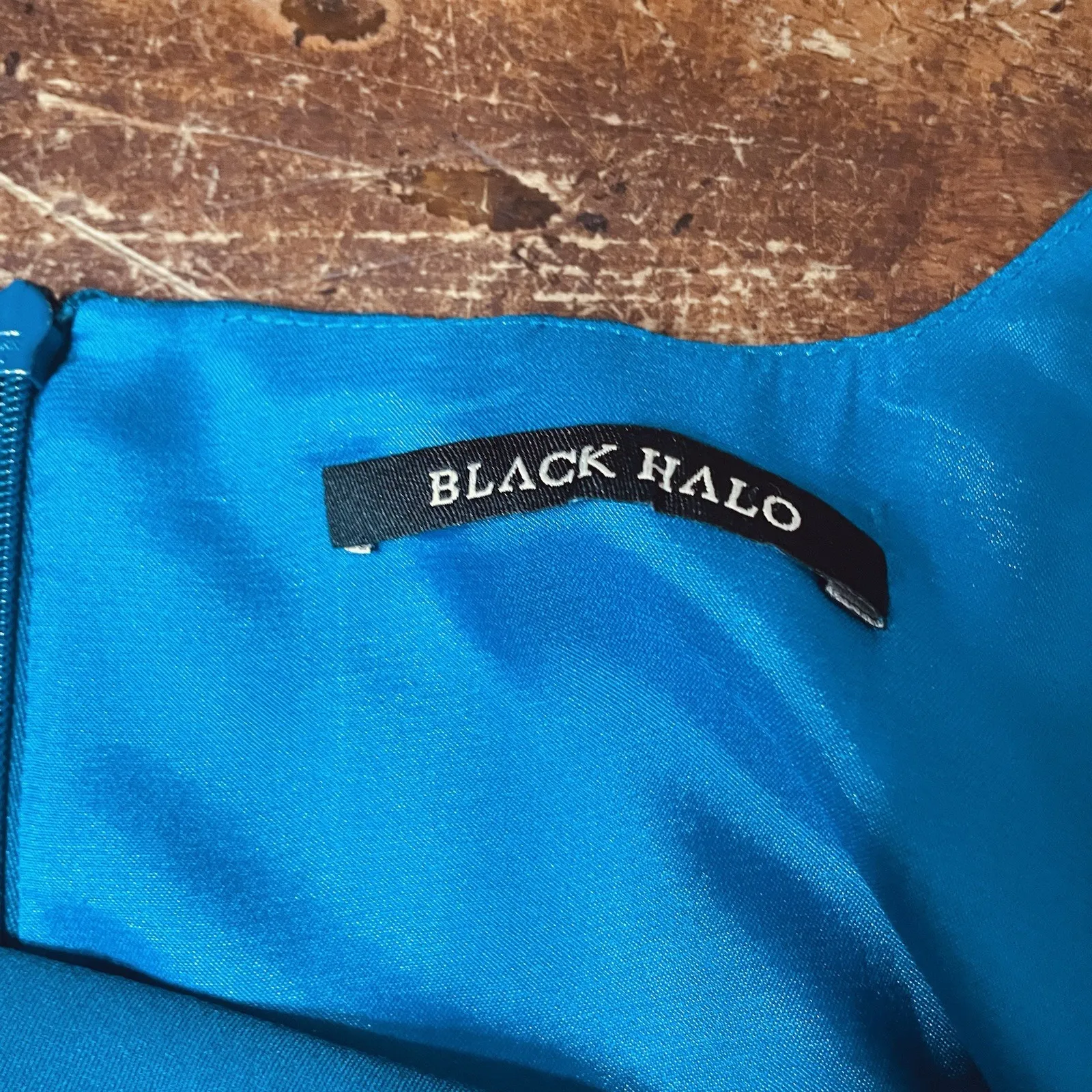 BLACK HALO Jackie O Dress Size 8 in Teal‎ Blue Sleeveless Sheath $390 - Image 3