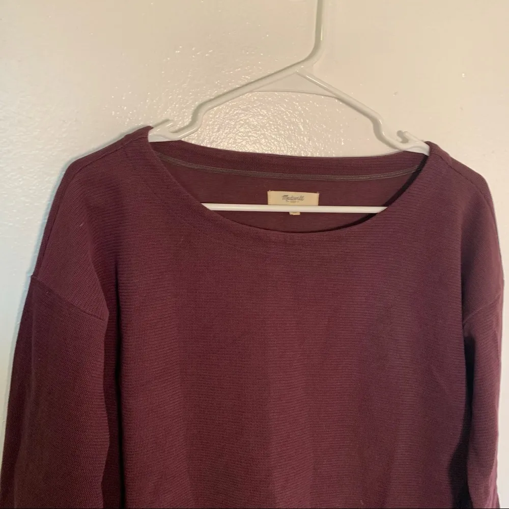 Madewell Canal Zip Top Purple Burgundy - Image 5