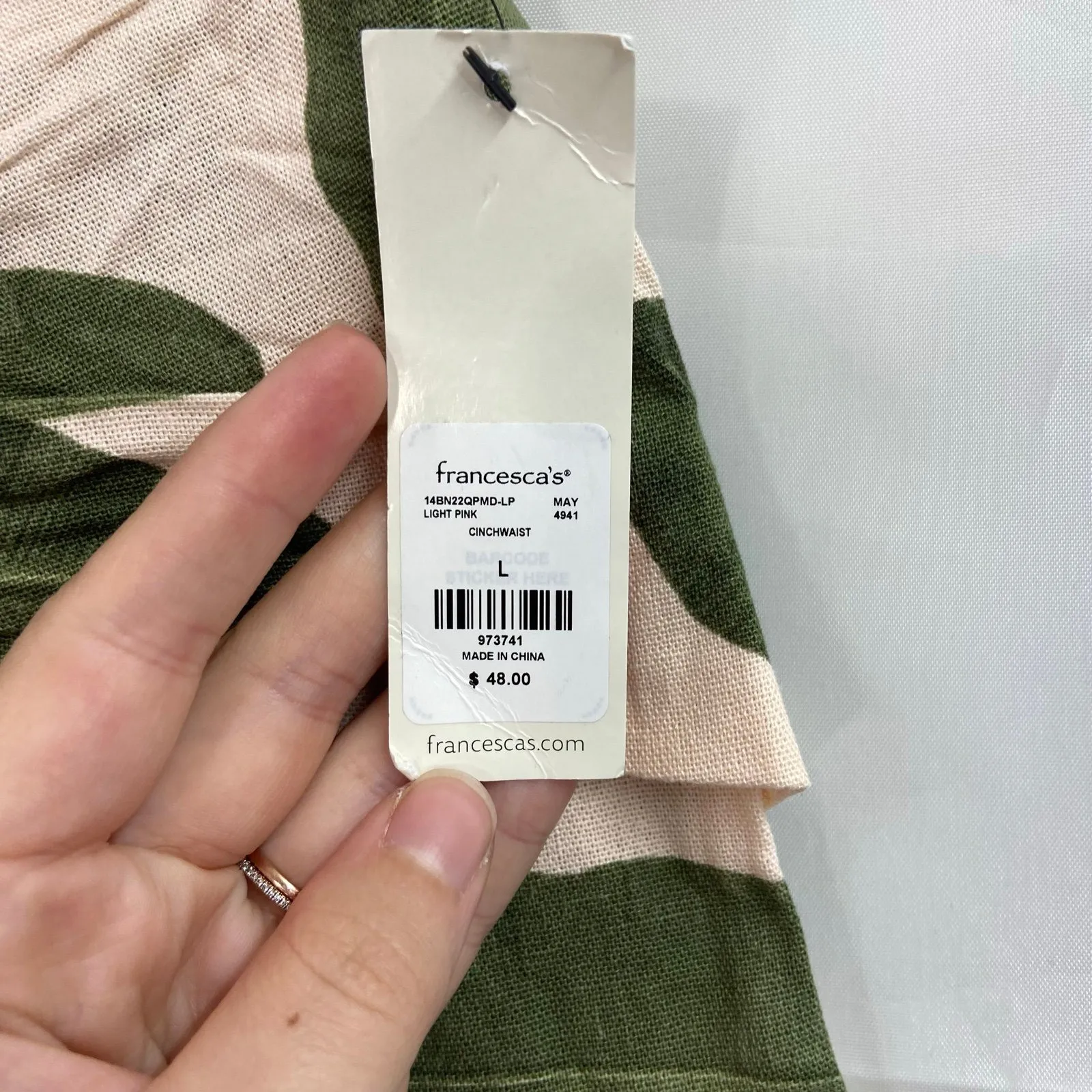 NEW Blue Rain women's linen blend leaf print zip skort skirt shorts casual large - Image 3