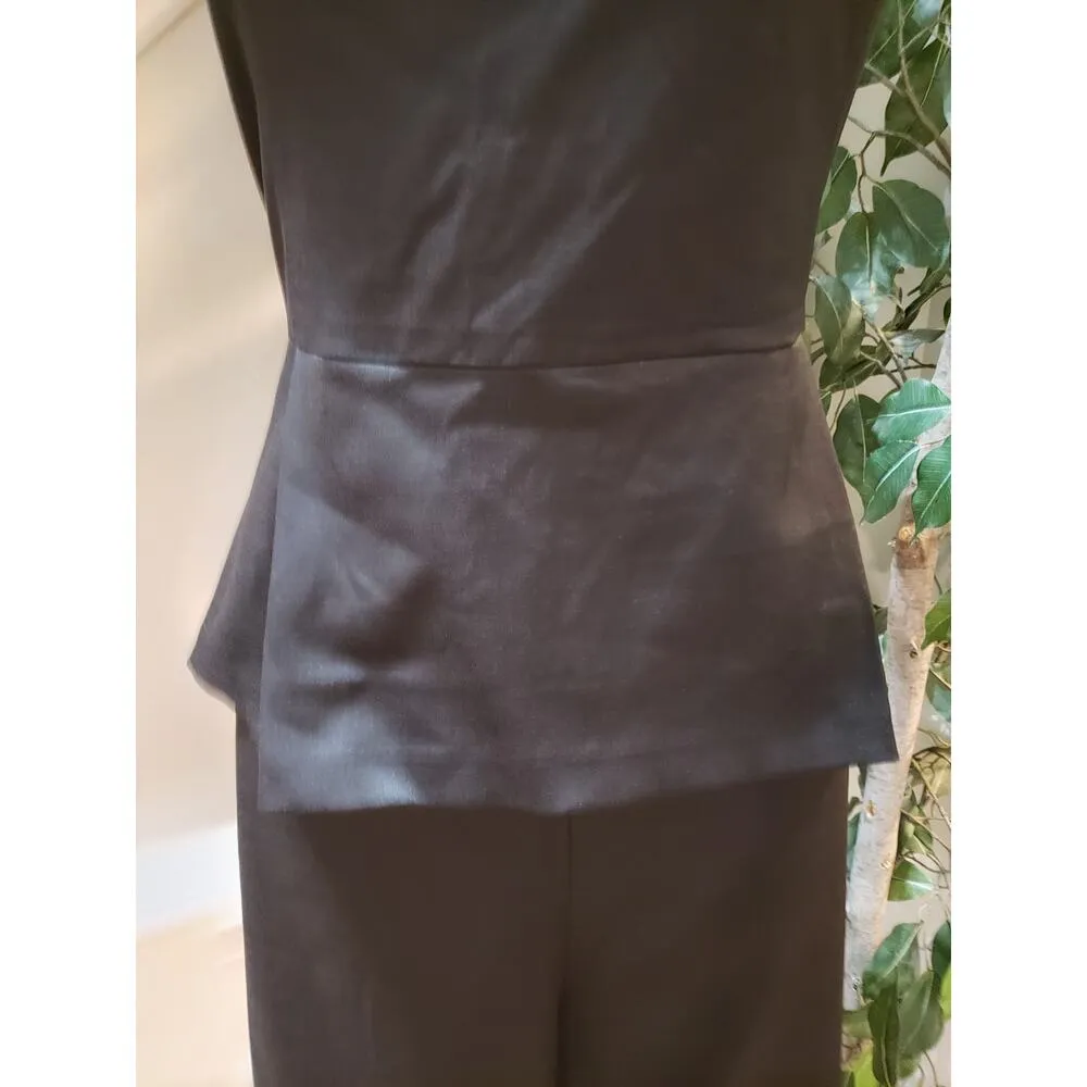 Spiegel Jumpsuit Womens Size 16 Black Solid Strapless Peplum Back Zipper - Image 12