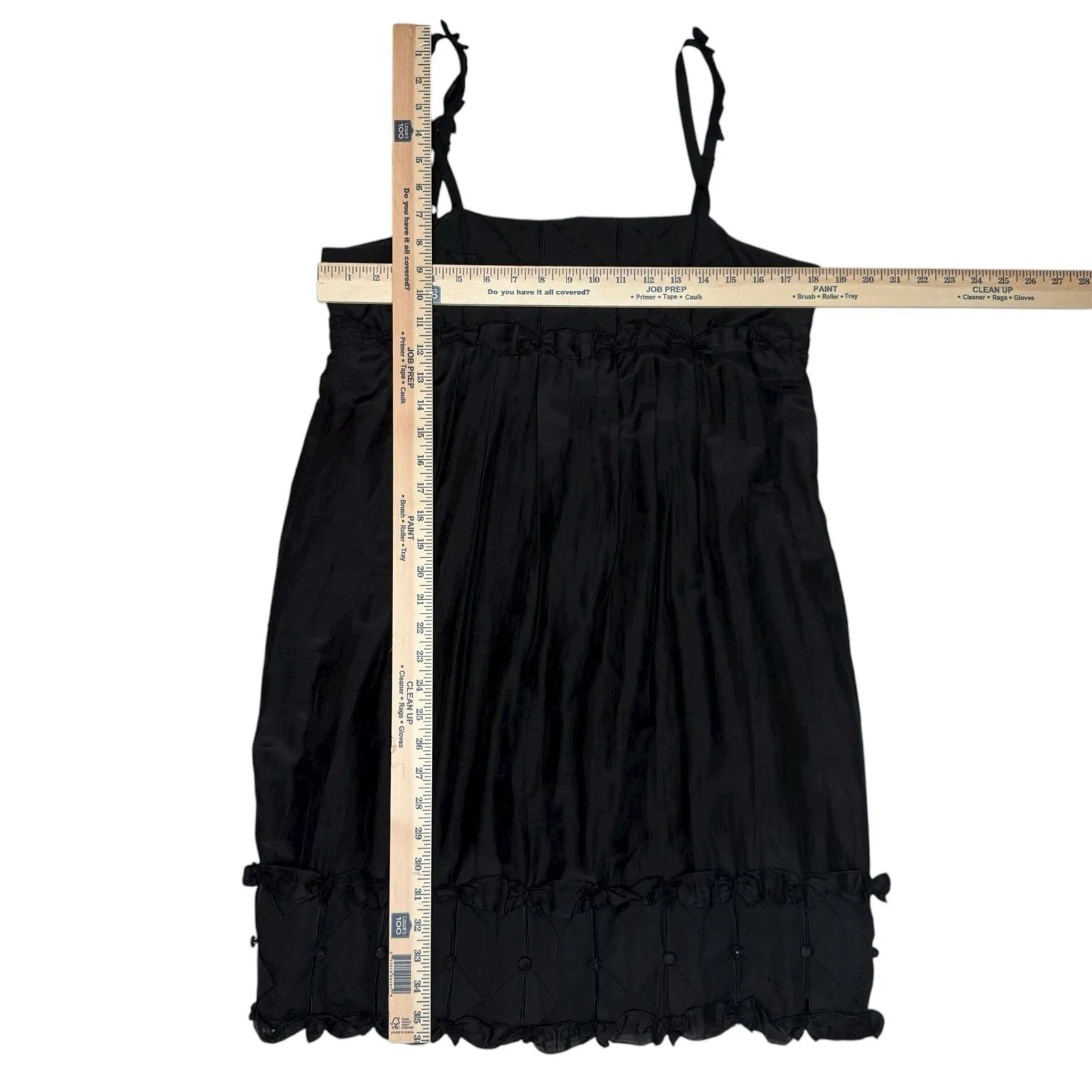 Anthropologie Yoana Baraschi Silk Babydoll Dress M‎ Bow & Sash Pockets Whimsy - Image 9