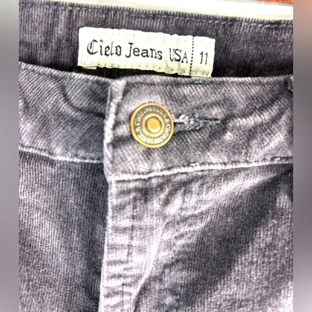 Cielo Jeans 30 11 Cotton Micro Corduroy with Stretch Pants in Purple Tinted Gray - Image 4