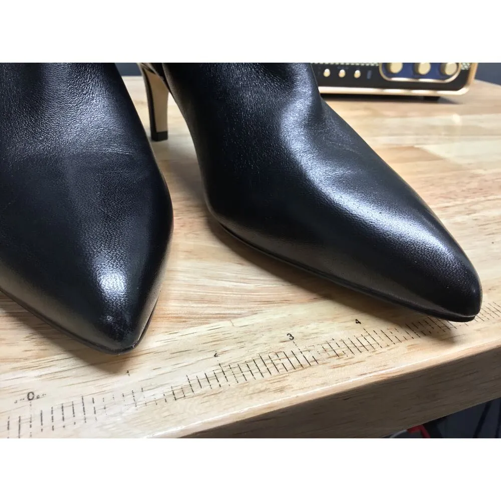 Calvin Klein KCGenteel Women's 9M Black Leather Stiletto Pointed Toe Ankle Boots - Image 16
