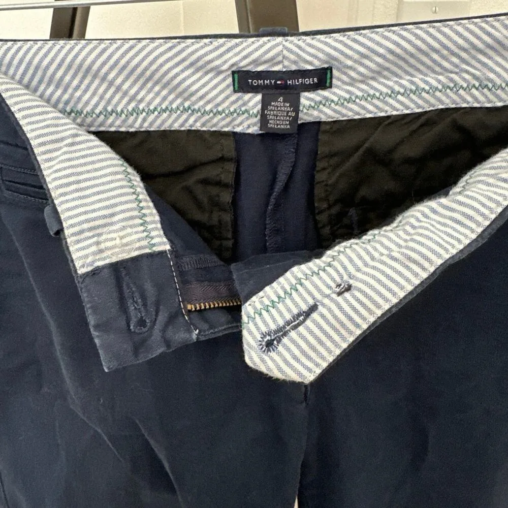 Tommy Hilfiger Navy Blue Flat Front Chino Golf Bermuda Shorts Size 4 - Image 3