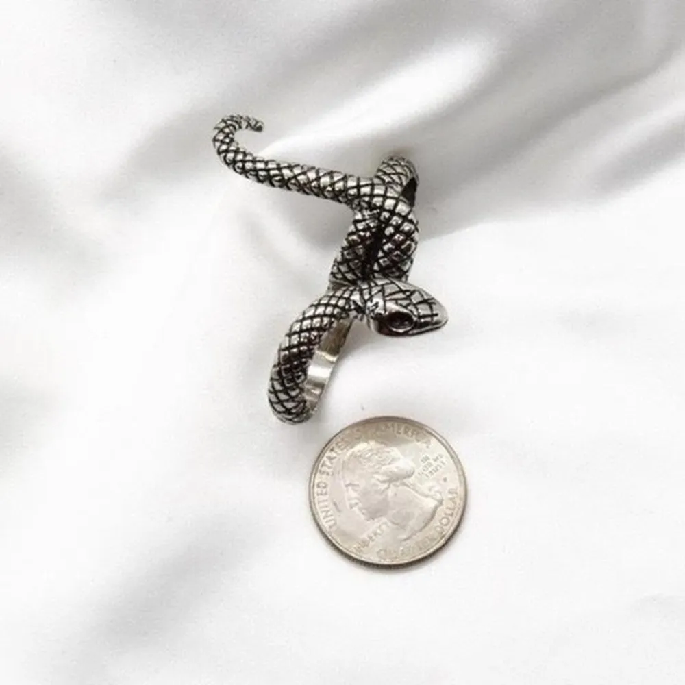 Snake Double Ring Silver - Image 3