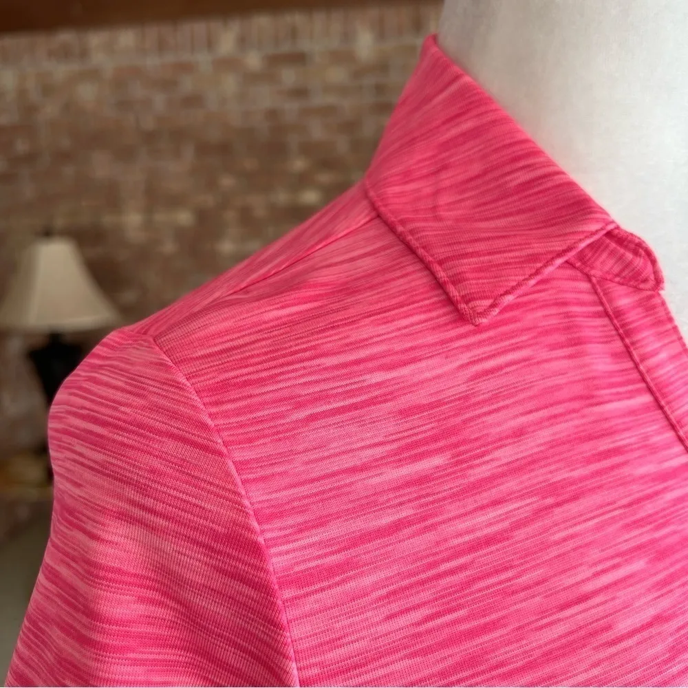 Lady Hagen Hot Pink Space Dye Heathered Golf Athletic Polo Shirt XS - Image 5
