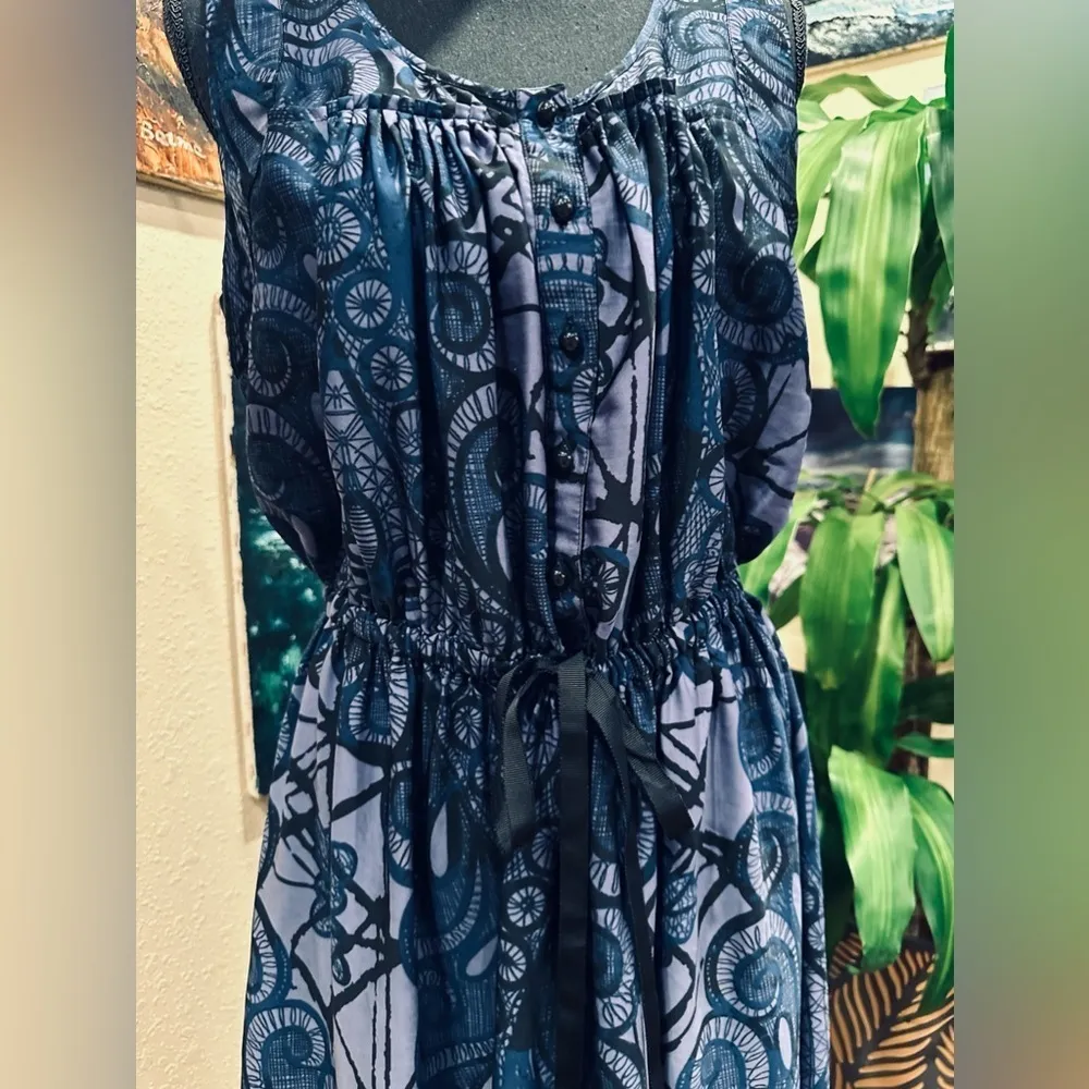 Banana Republic Blue Bohemian Maxi Dress Sleeveless Size 8 - Image 3