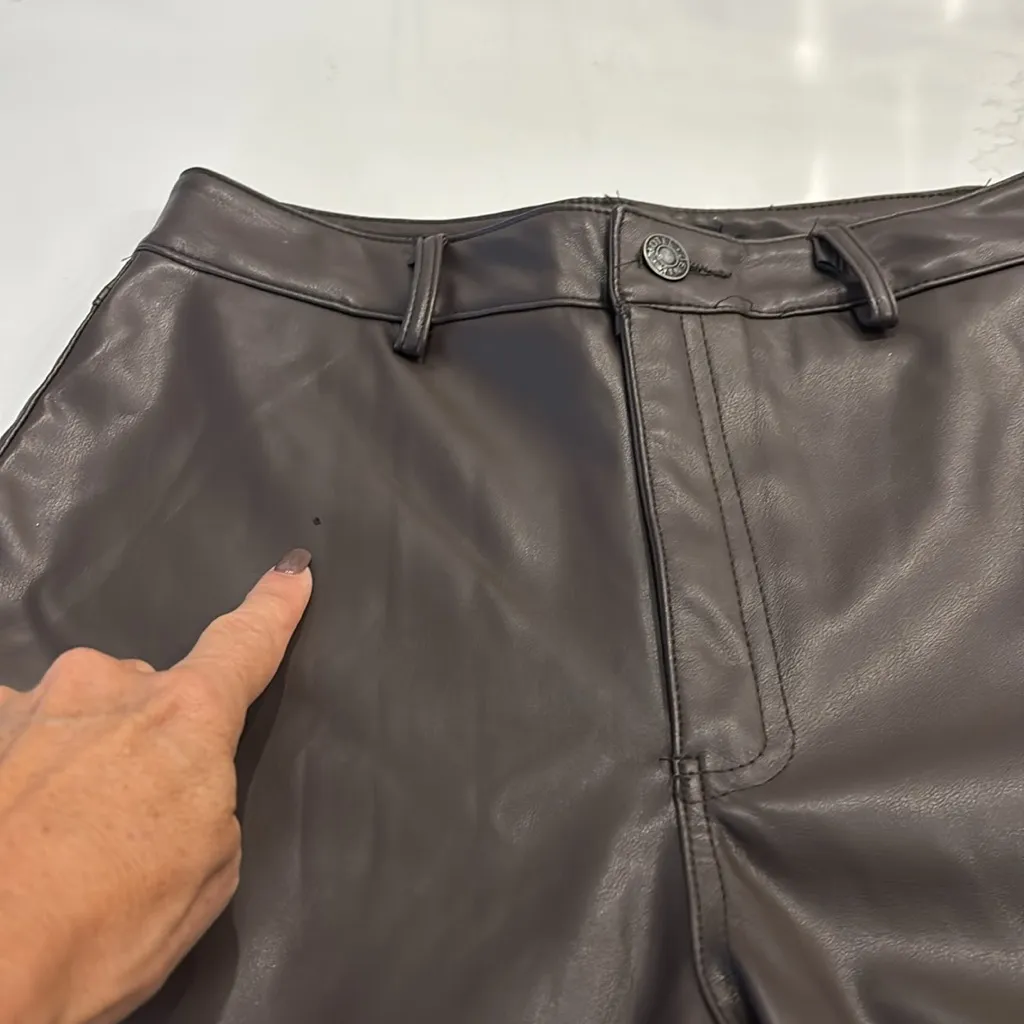 Motel Rocks Chocolate Brown Faux Leather Pants - Image 10