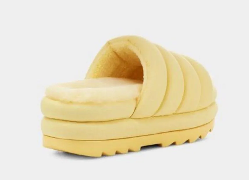UGG Maxi Slides Sherpa rubber sole platform slip on  yellow shoes comfor… - Image 6