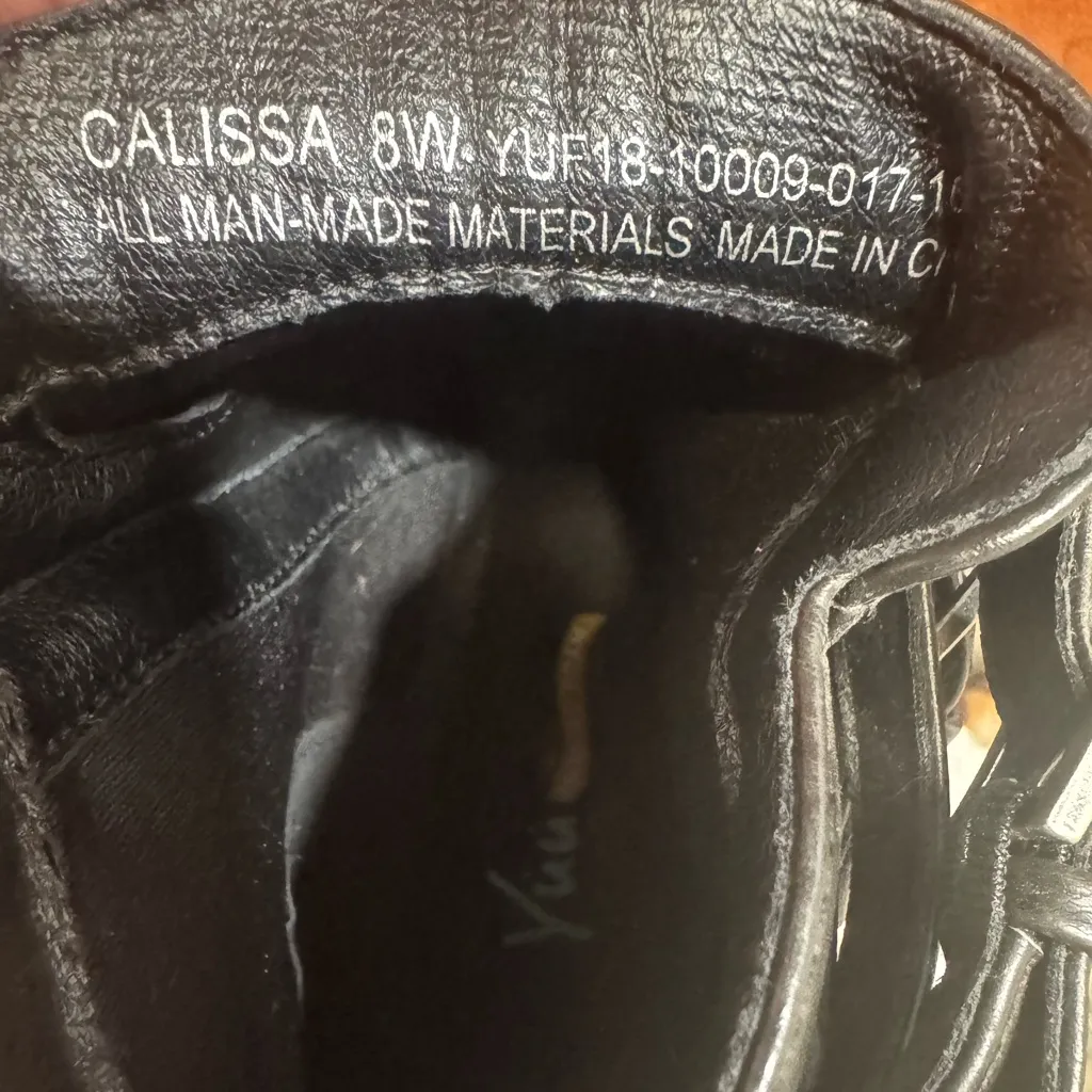 Yuu Black Ankle Booties with Straps Size 8 - Image 10