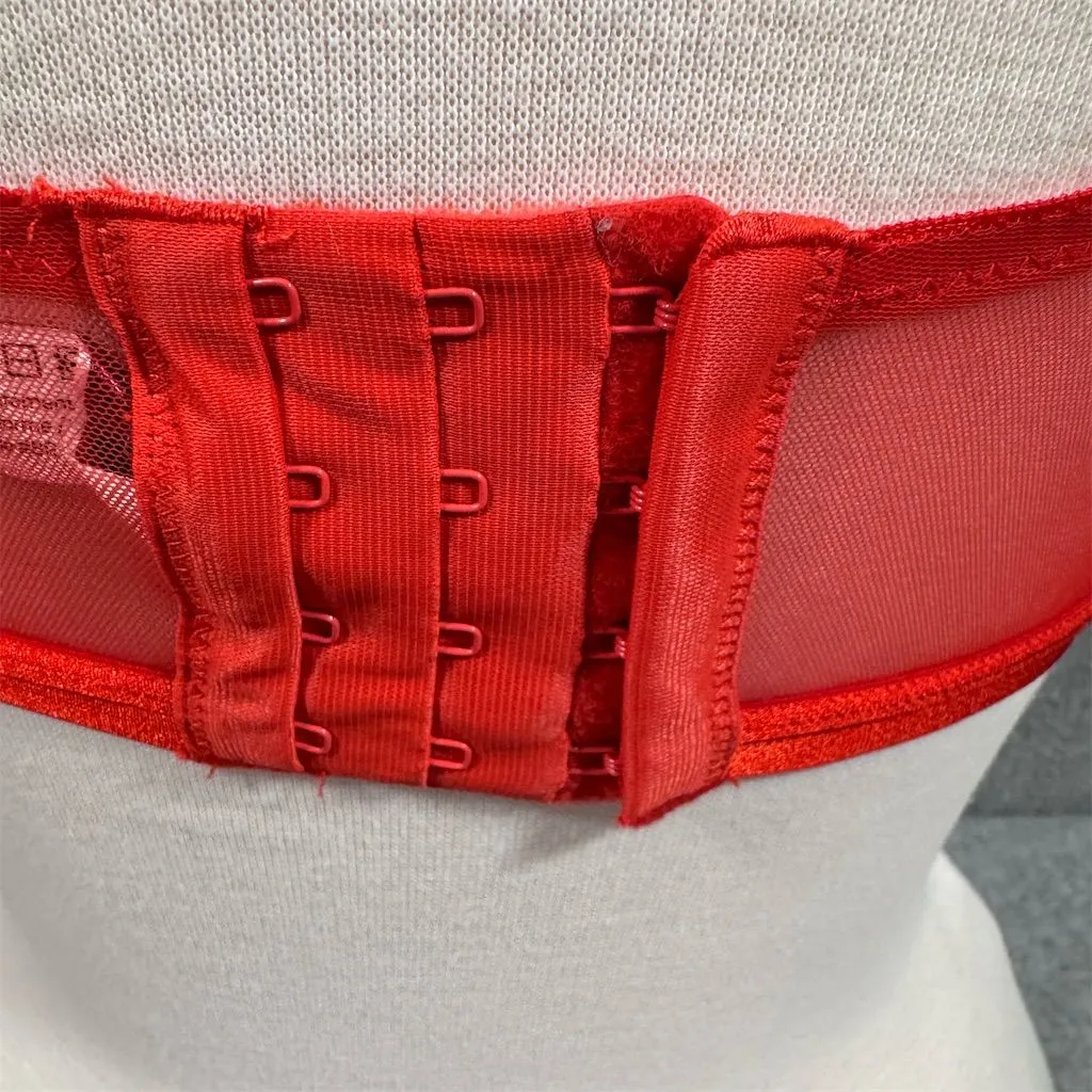 Adore Me Diara Balconette Bra 34C Red Lace Underwire Adjustable Straps - Image 6