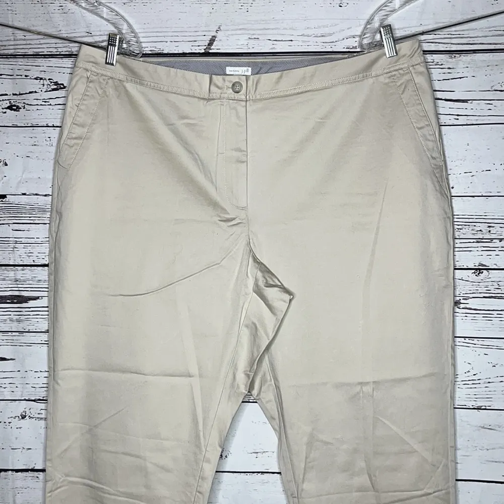 J. Jill NWT Size 24 Women’s Sea Salt Khaki Live-In Chino Cropped Capri Pants - Image 2