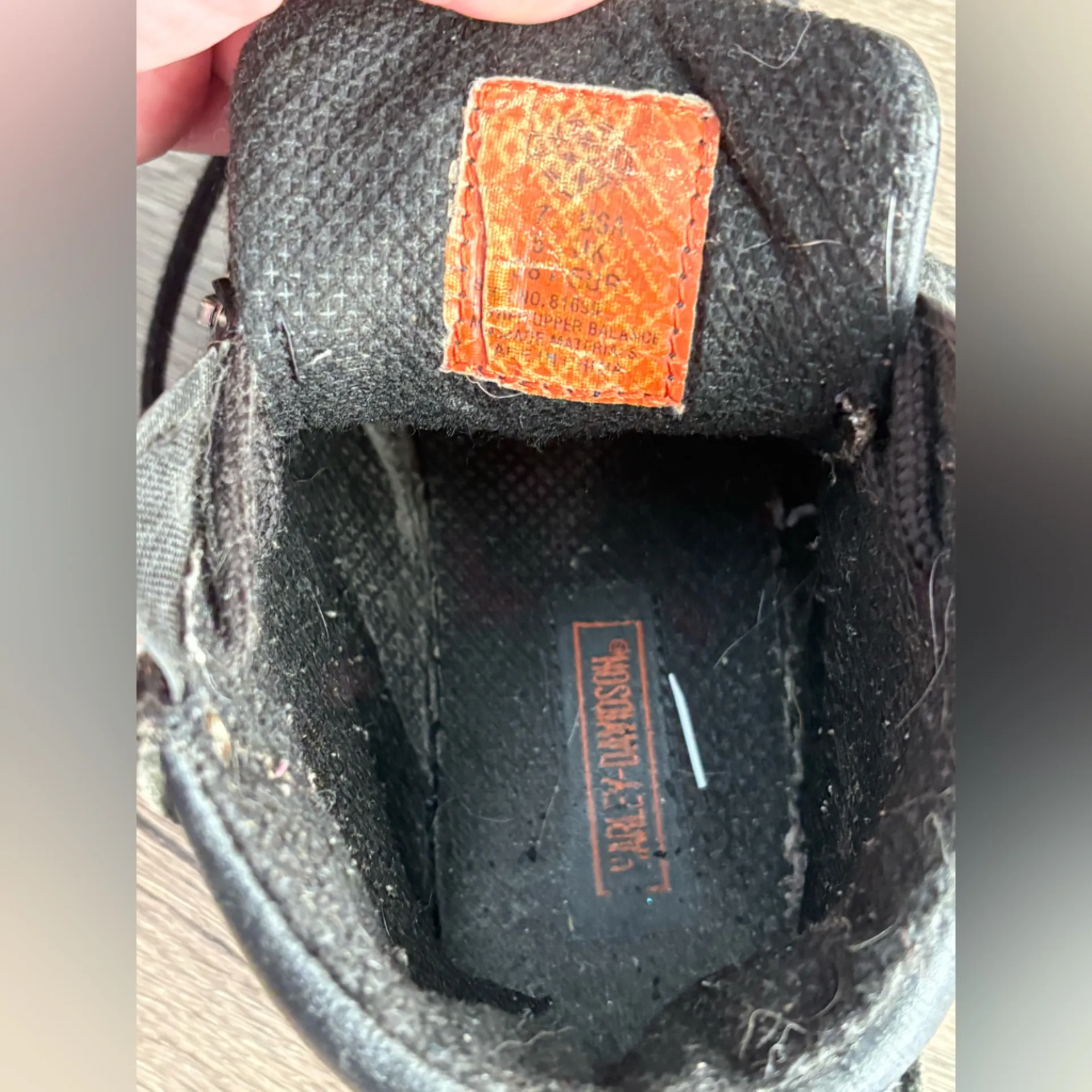 Harley-Davidson Size 7 Biker Black Leather Boots Shoes - Image 5