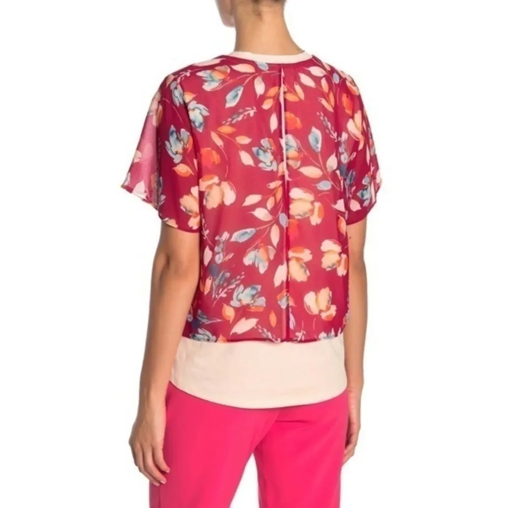 Donna Karan • NWT Double Layered Floral Blouse - Image 2
