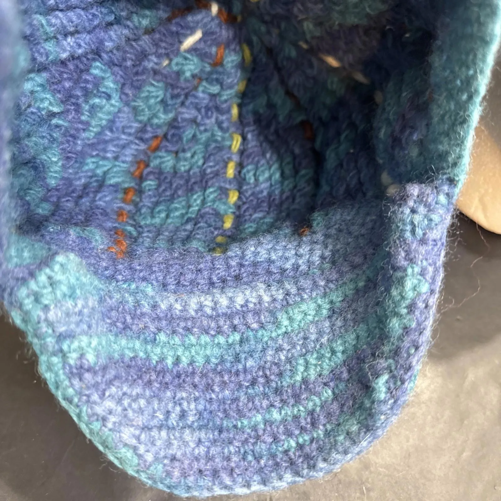 Newari Icelandic Design Chunky Knit Crochet Style French Multicolor Y2K Beret - Image 7