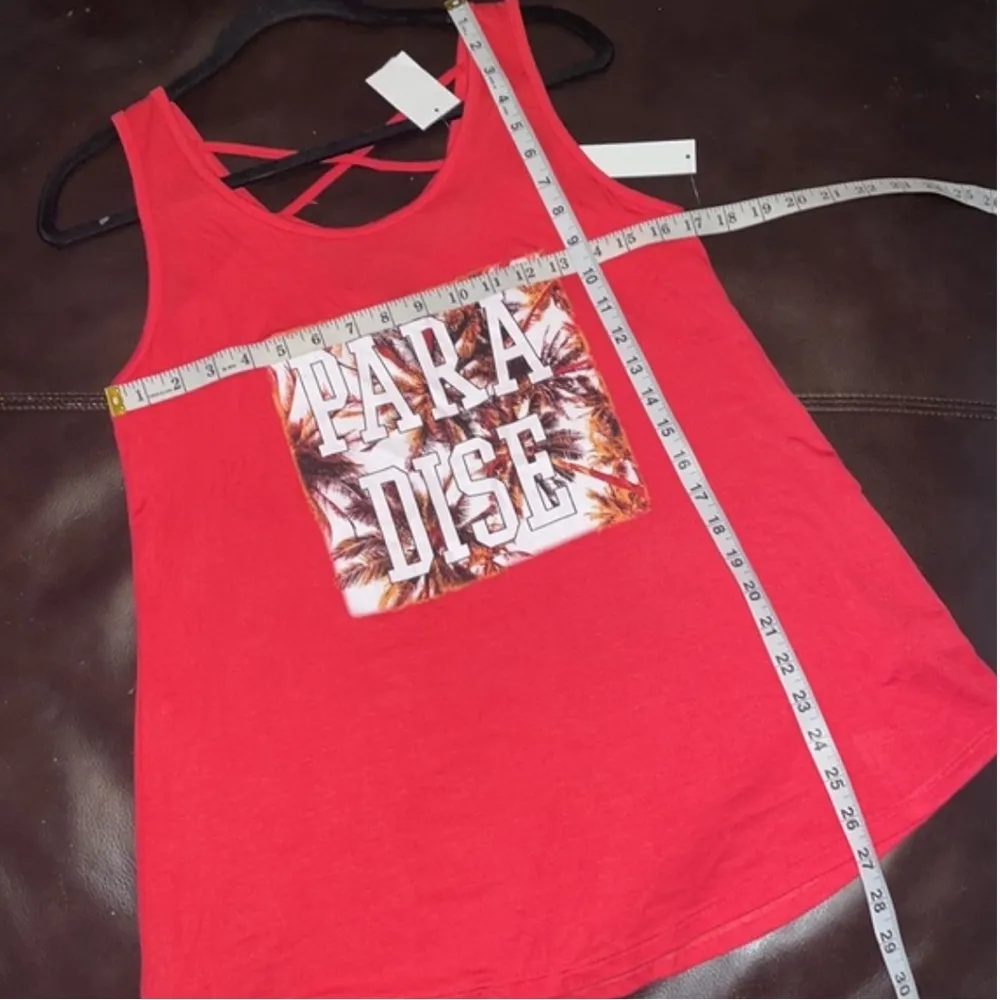 NWT Scarlett Paradise Print CrissCross Back Tank Top women’s Small sleeveless - Image 6