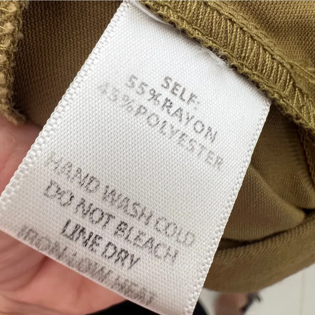 FORE High Waisted Paperbag Tapered Pants Olive Green Military Style NEW - Image 7