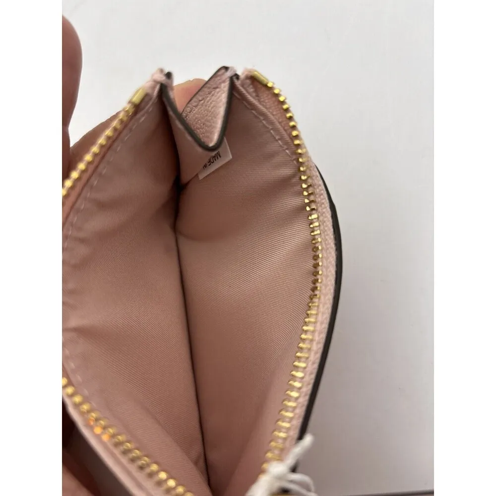 Tory Burch fleming soft grained zip card case Color Pink Dawn New w/tag $148 - Image 3