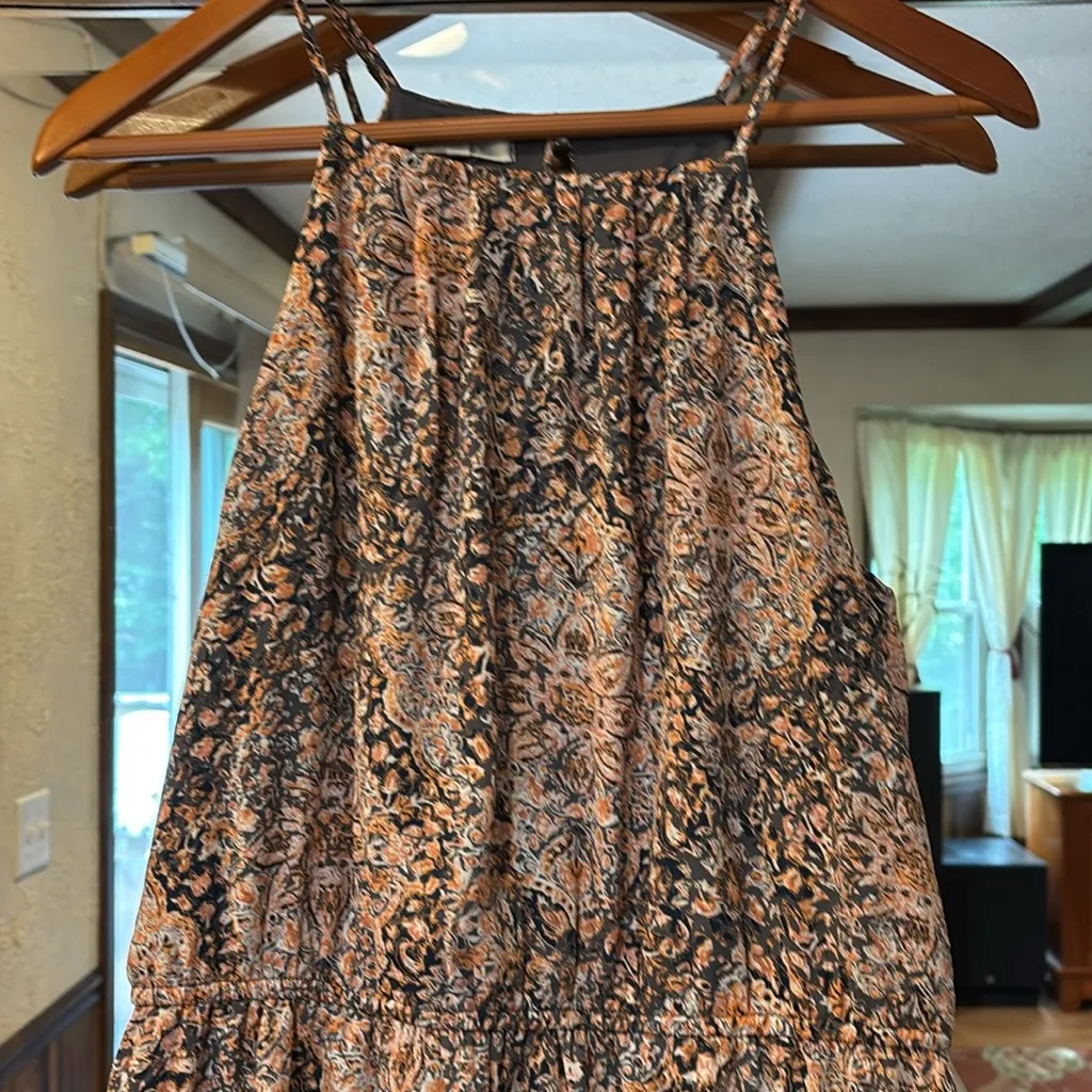 Maurices Gray Floral Elastic Waist Sleeveless Dress - Size M - Image 2