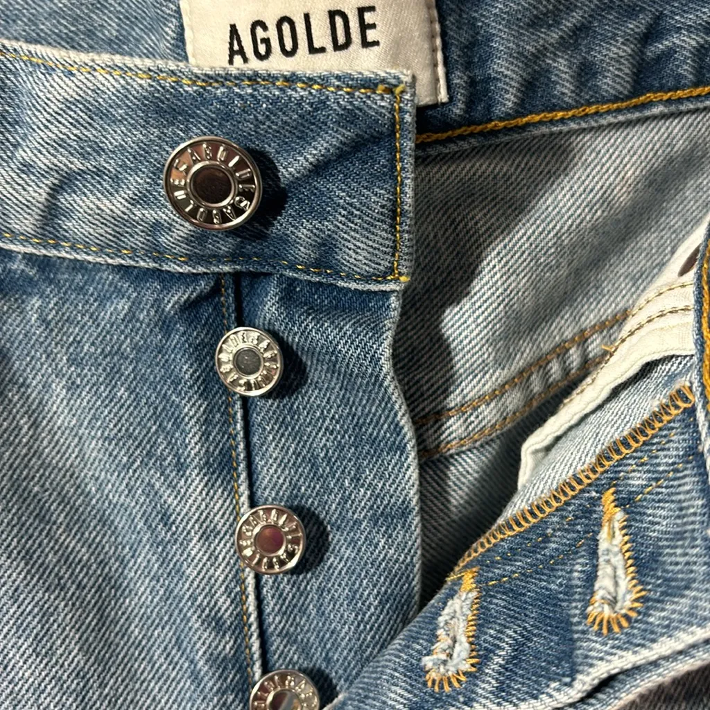 Agolde Parker Vintage Cut Off Jean Short in Swapmeet High Rise Distressed sz 27 - Image 5