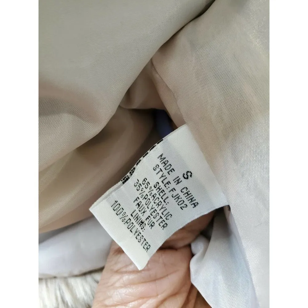 Women's Brown Acrylic & Polyester Collared Long Sleeve Faux Fur Jacket S - Image 10