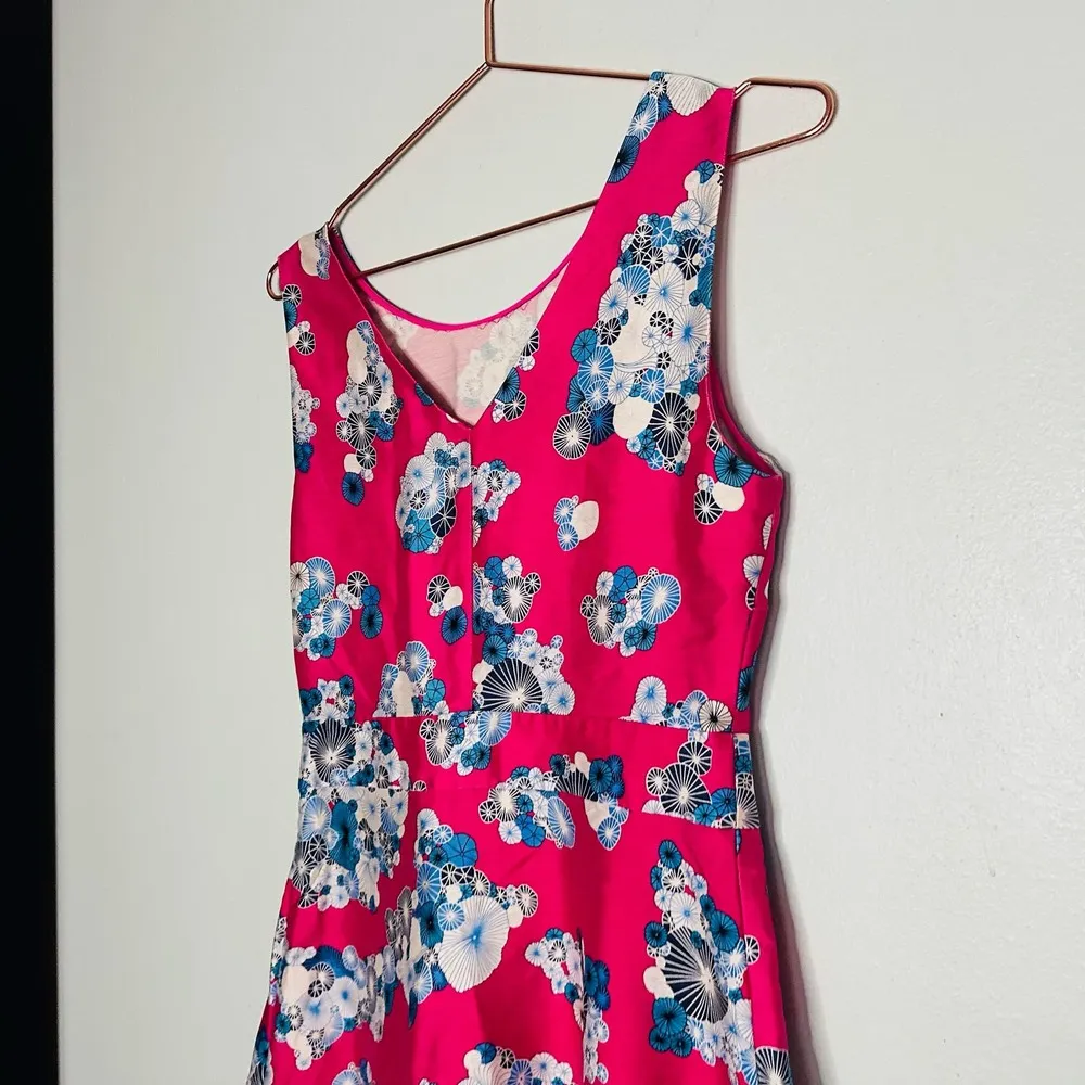 DIANE VON FURSTENBERG Pink Floral Sleeveless Crewneck Topanga Mini Dress Size 4 - Image 7