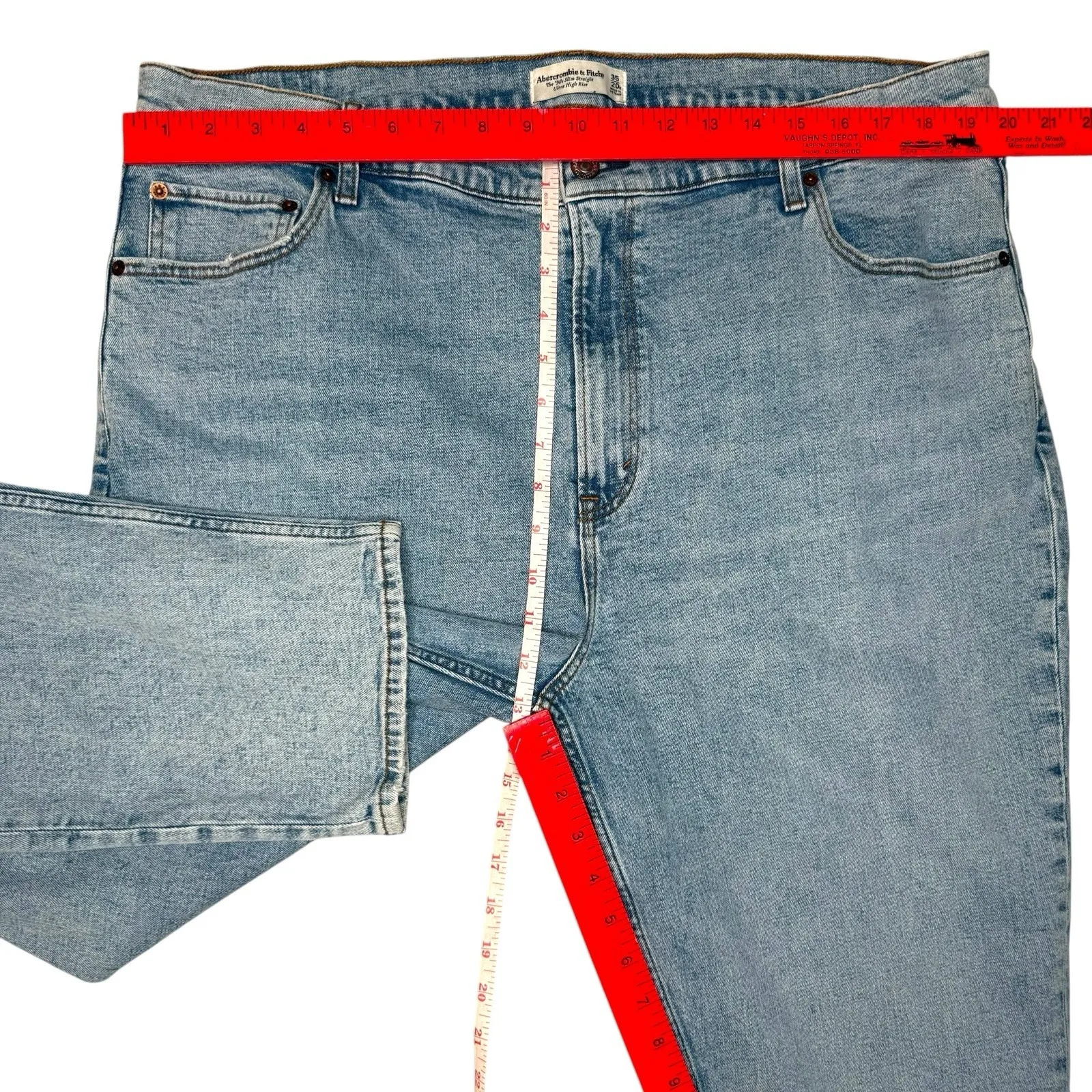 Abercrombie &‎ Fitch The 90s Slim Straight Ultra High Rise Jeans Size 35/20 R - Image 9